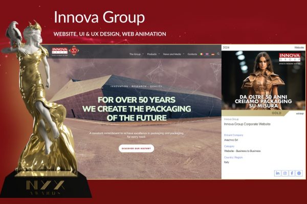 Il sito Innova Group by Arachno premiato ai NYX Awards